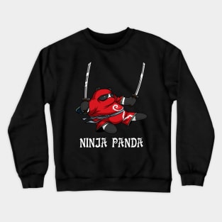 Ninja Panda Bear Funny Fantasy Cartoon Samurai Crewneck Sweatshirt